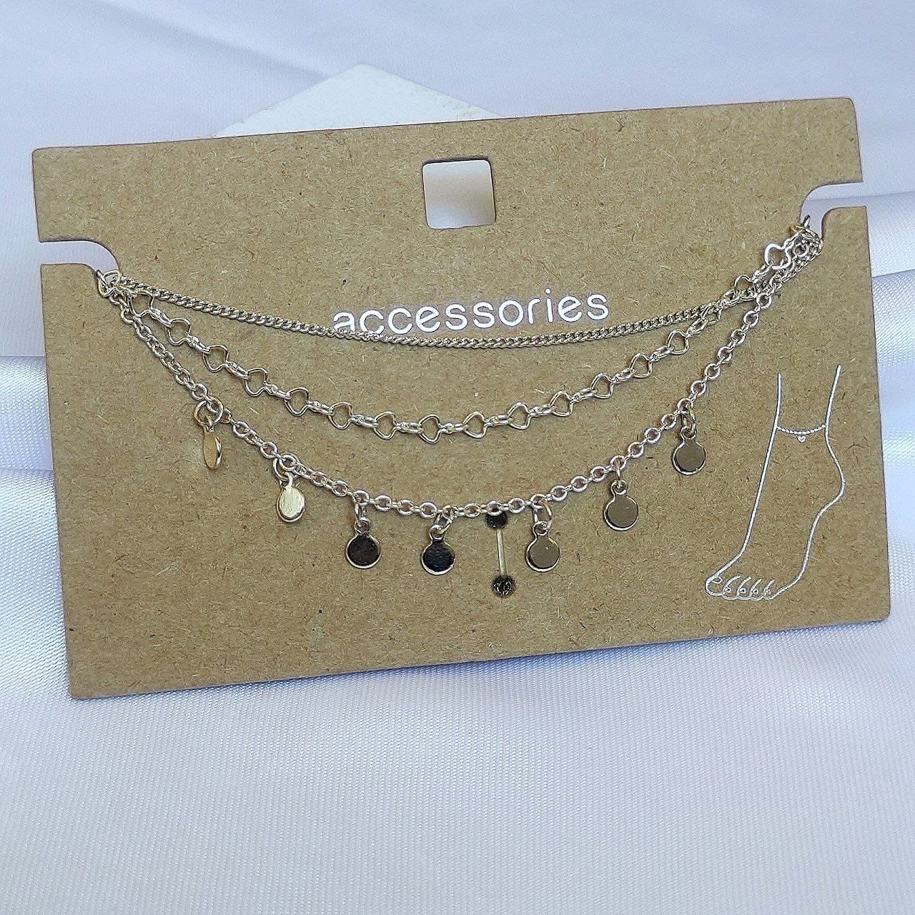 پابند سه لاین آویزدار نقره ای