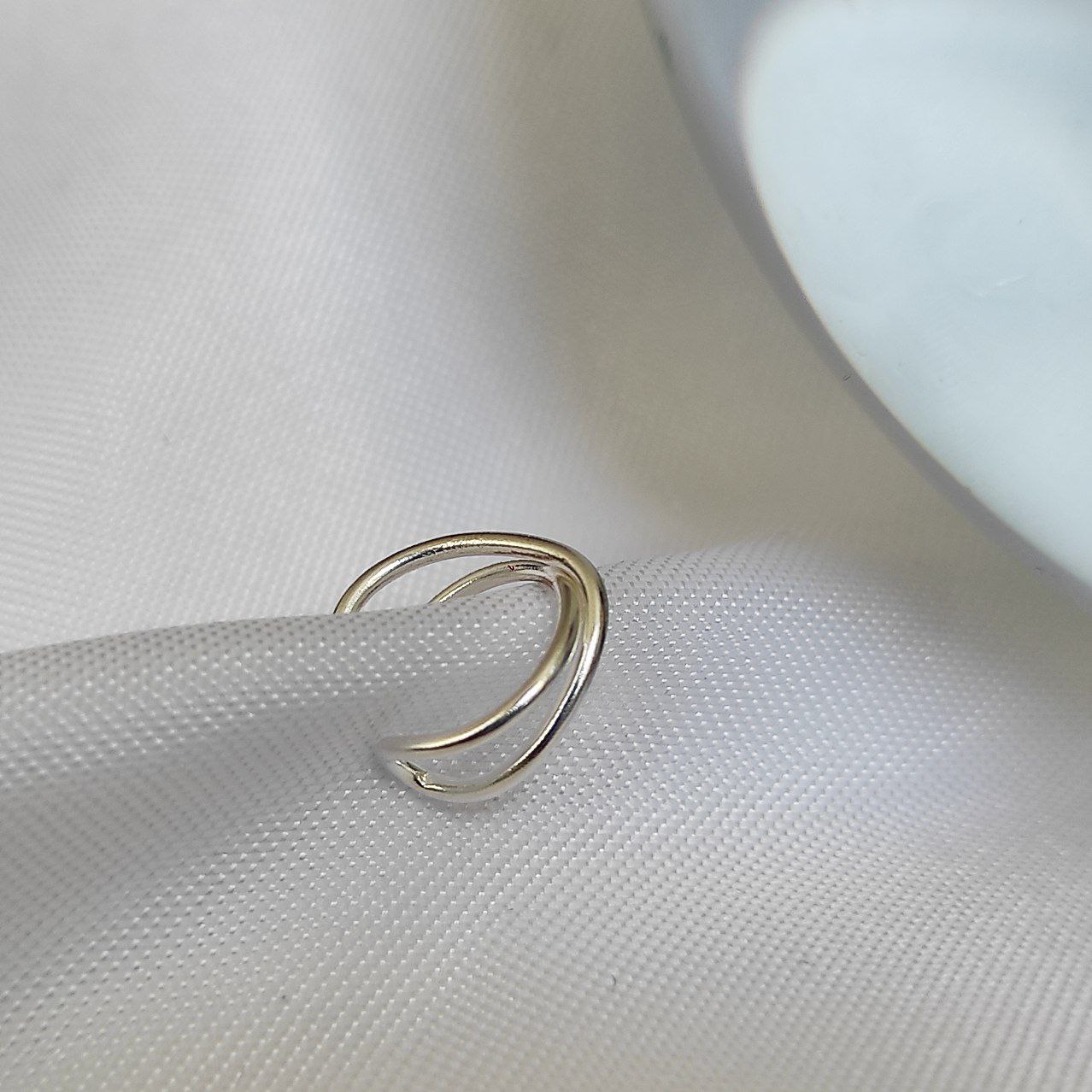 پیرسینگ فیک نقره مینیمال تاب دار عیار 925