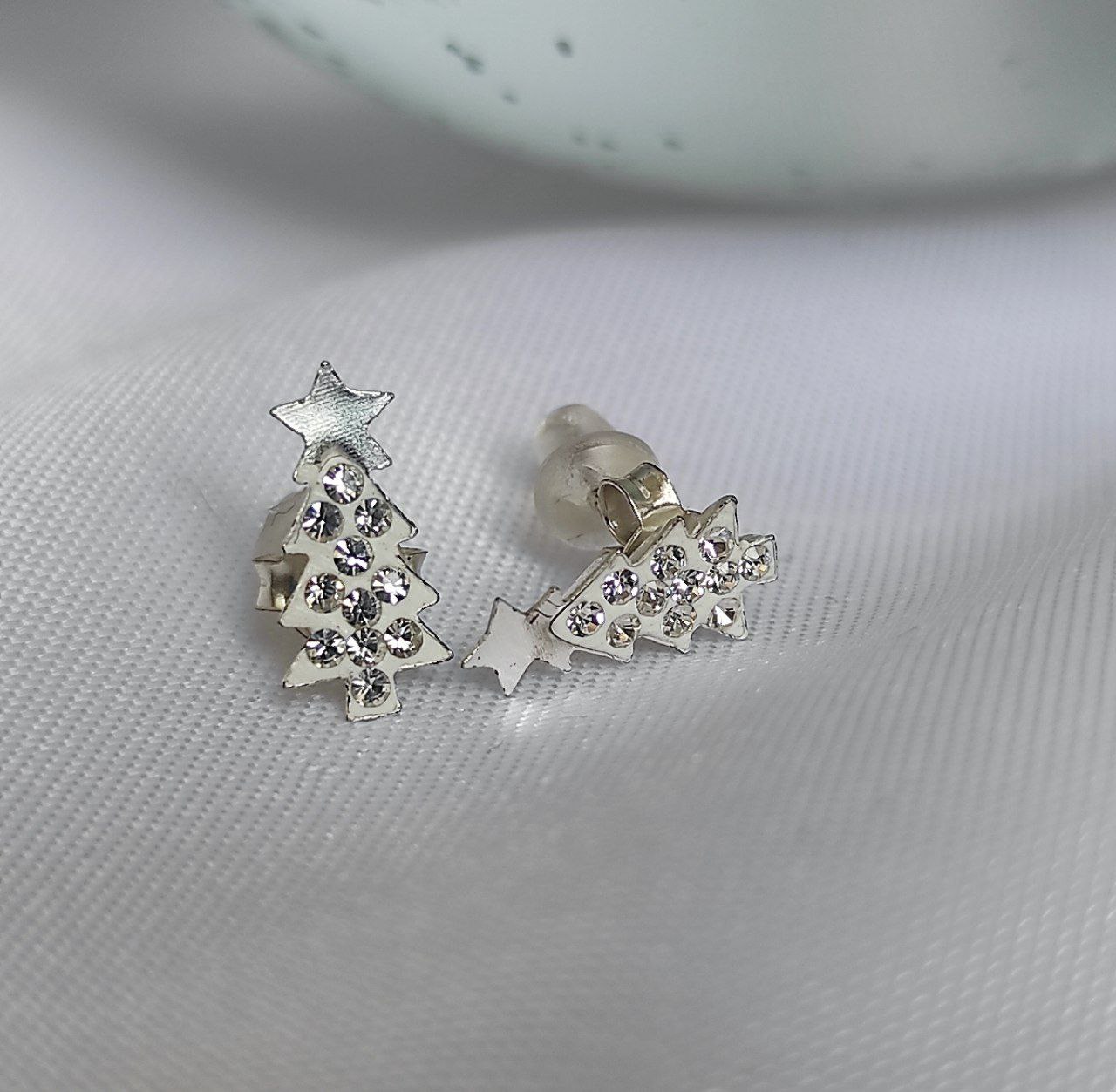 گل گوش درخت کریسمس نقره عیار 925