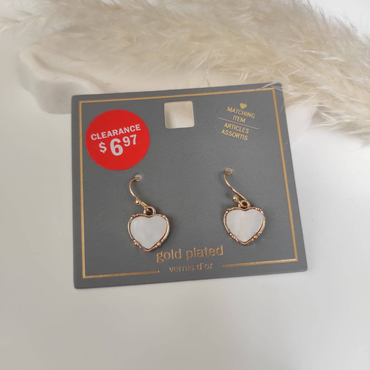 گوشواره قلب روکش طلا زرمیس 